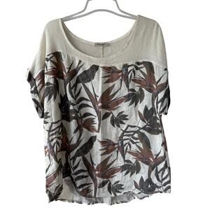 Lungo L’arno Size 1X Tropical Linen blouse